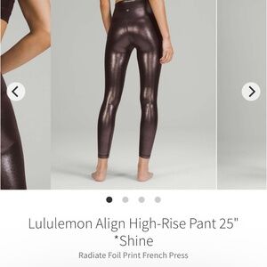 Lululemon Align High-Rise 25" Radiate Foil Print French Press Shine
